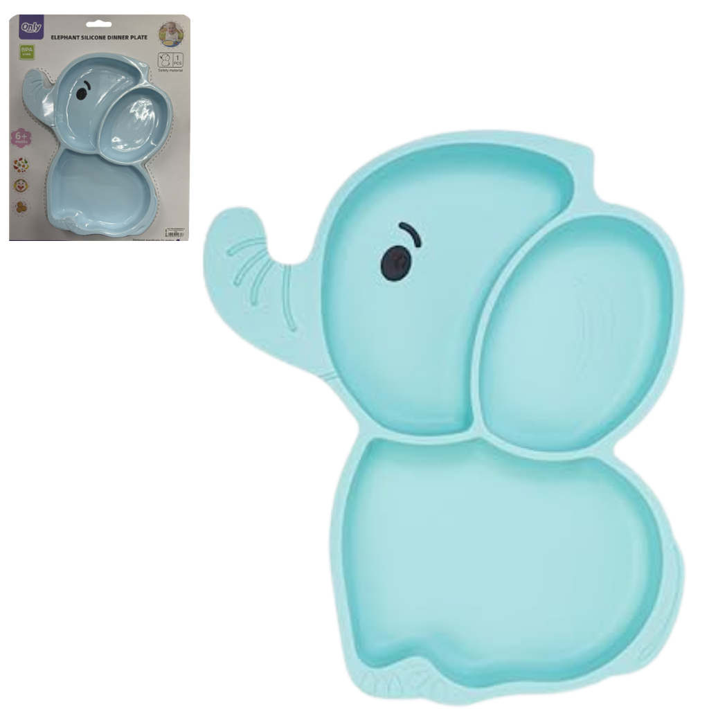 [5350] ACC Plato Antideslizante de Silicona 202444 Elefante Azul