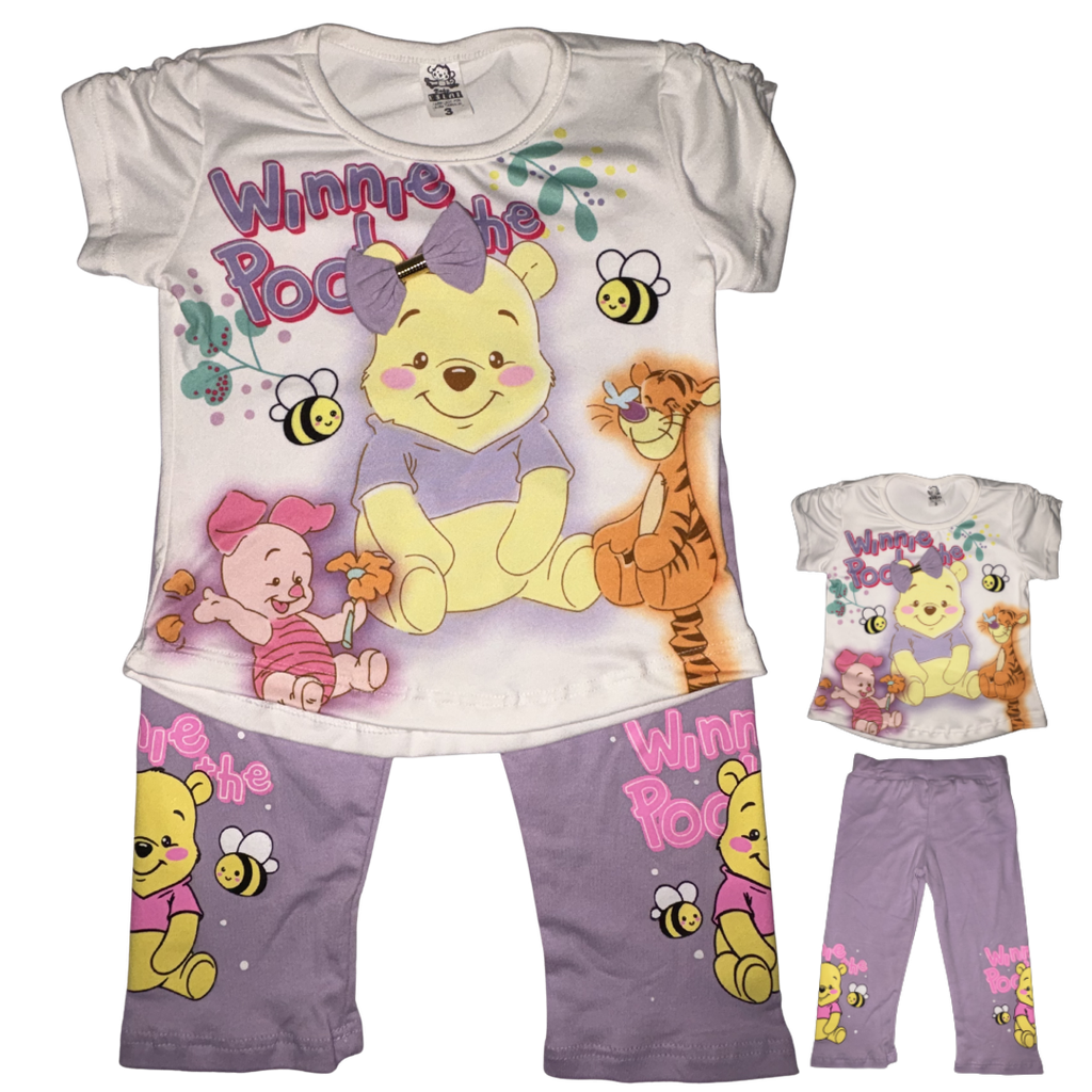 RB26011 Conjunto Licra x2 Piezas Winnie Niña Colores Sutidos Talla: 2