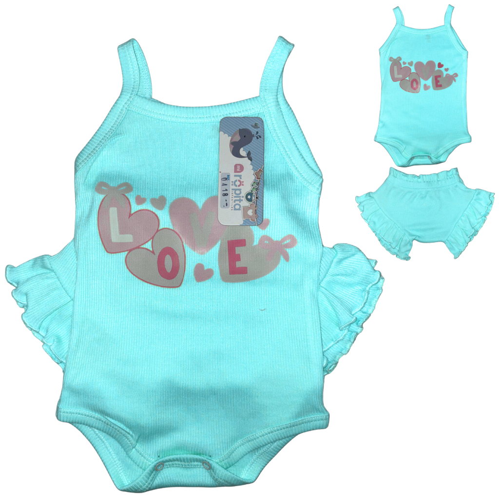 [5391] R0418 Conjunto x2 Piezas Body Niña Colores Surtidos Talla: 12-18