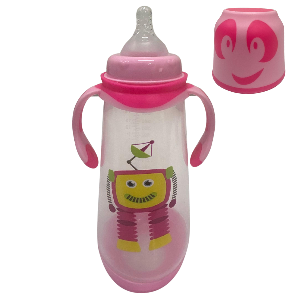 [5426] ACC Tetero XL3 14onz 6+ Diseños Varios Robot Rosado