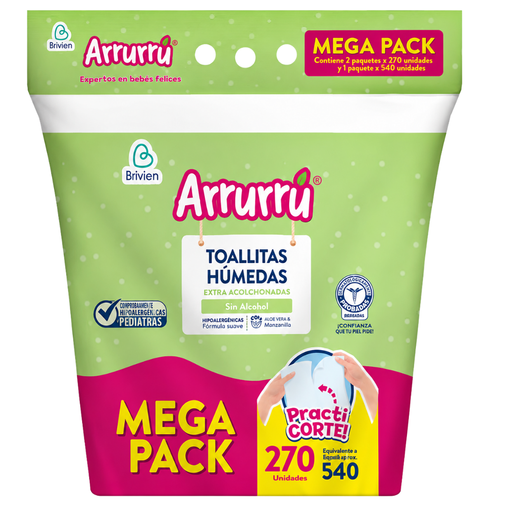 Humedos Arruru Practi-corte Aloe y Manzanilla *270 (100+100+70)