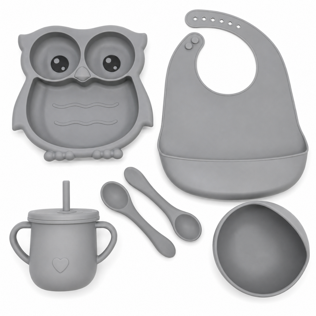 ACC Vajilla de Silicona YST307 Buho Gris