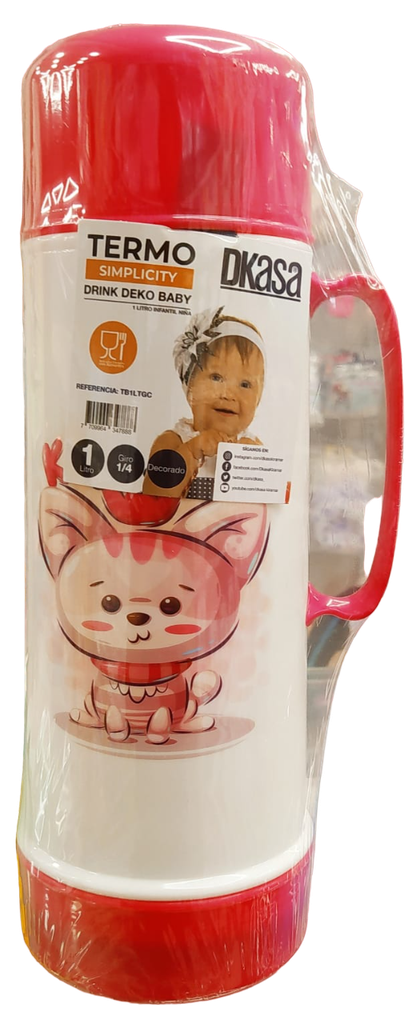 ACC TERMO DKASA 1 LITRO NIÑA ROSADO