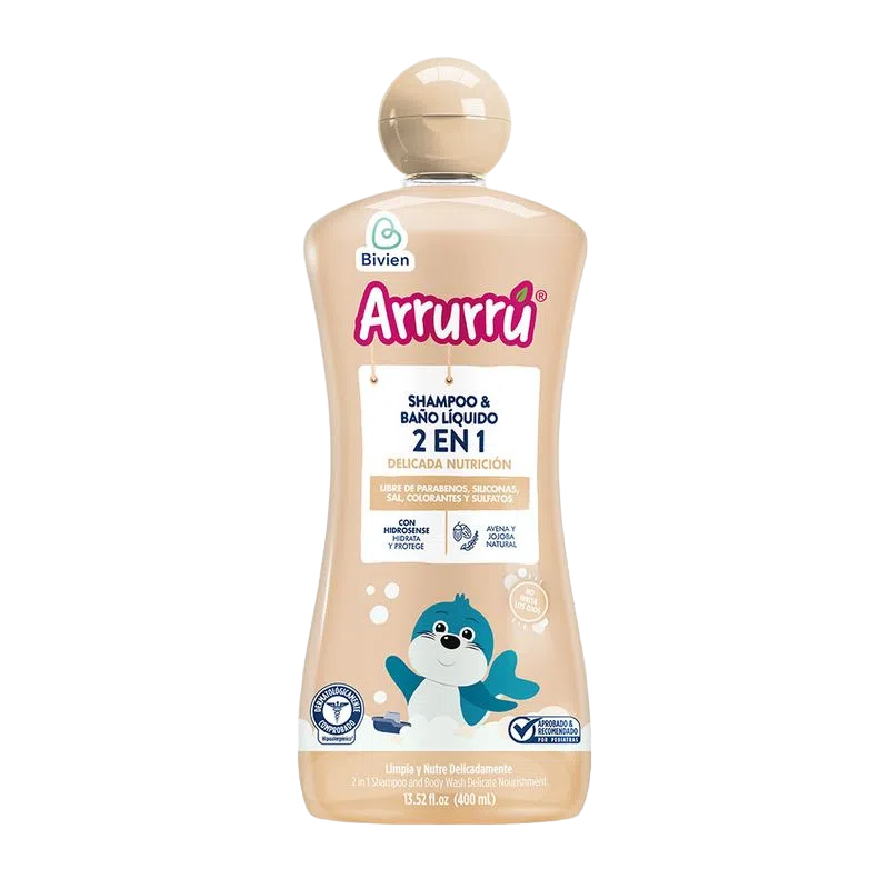 Shampoo Arruru 2 en 1 Delicada Nutrición Avena y Jojoba 400ml