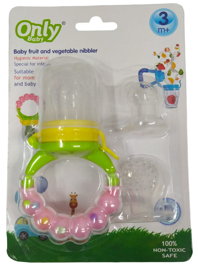 [617] ACC Dispensador de Fruta de Silicona FZ62 Rosado/Verde