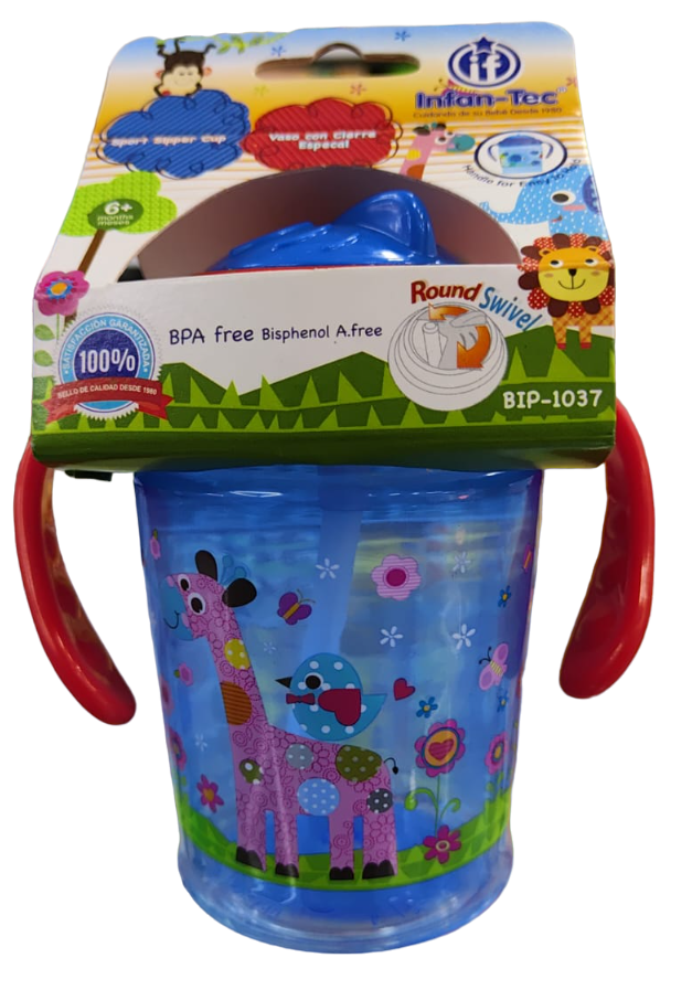 ACC Vaso Pitillo BIP1037 Azul Jirafa