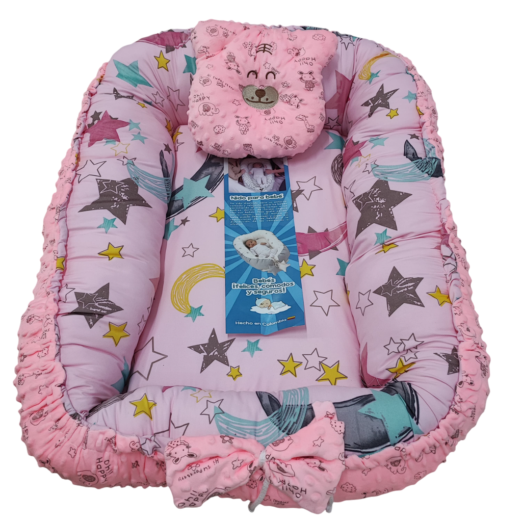 [1480] ACC MC Nido Para Bebe Estampados Surtidos Rosado 75x60cm