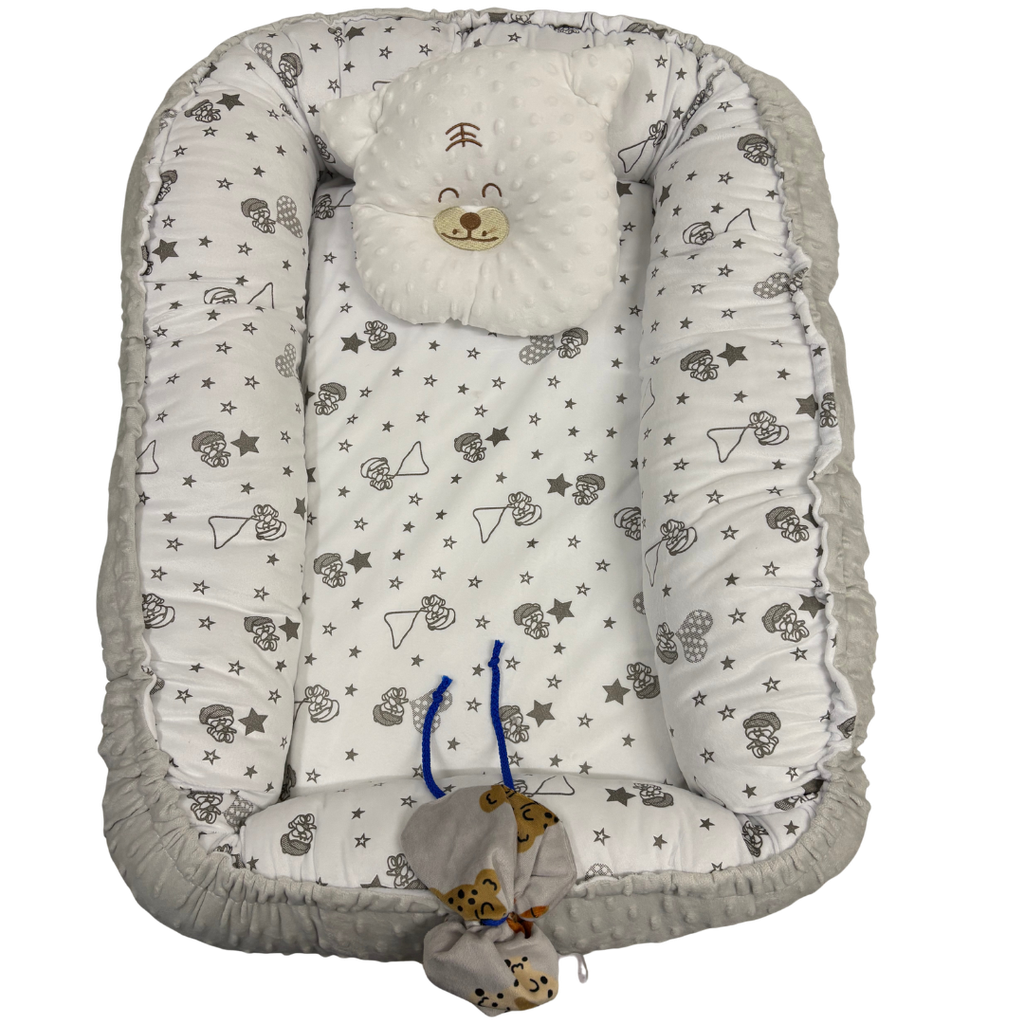 [1481] ACC MC Nido Para Bebe Estampados Surtidos Gris 75x60cm
