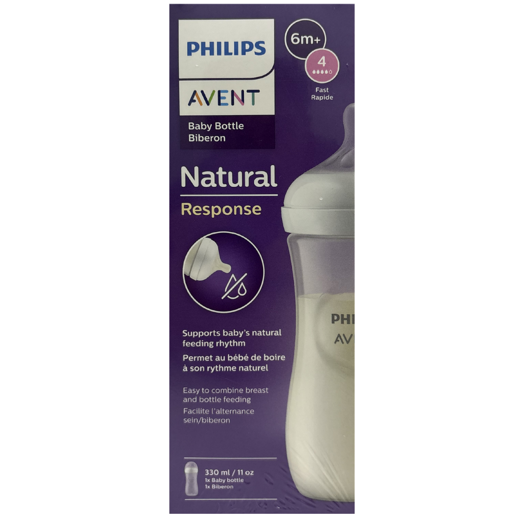 ACC Tetero Avent Natural SCY906-01 11onz 6m+ Transparente Flujo #4