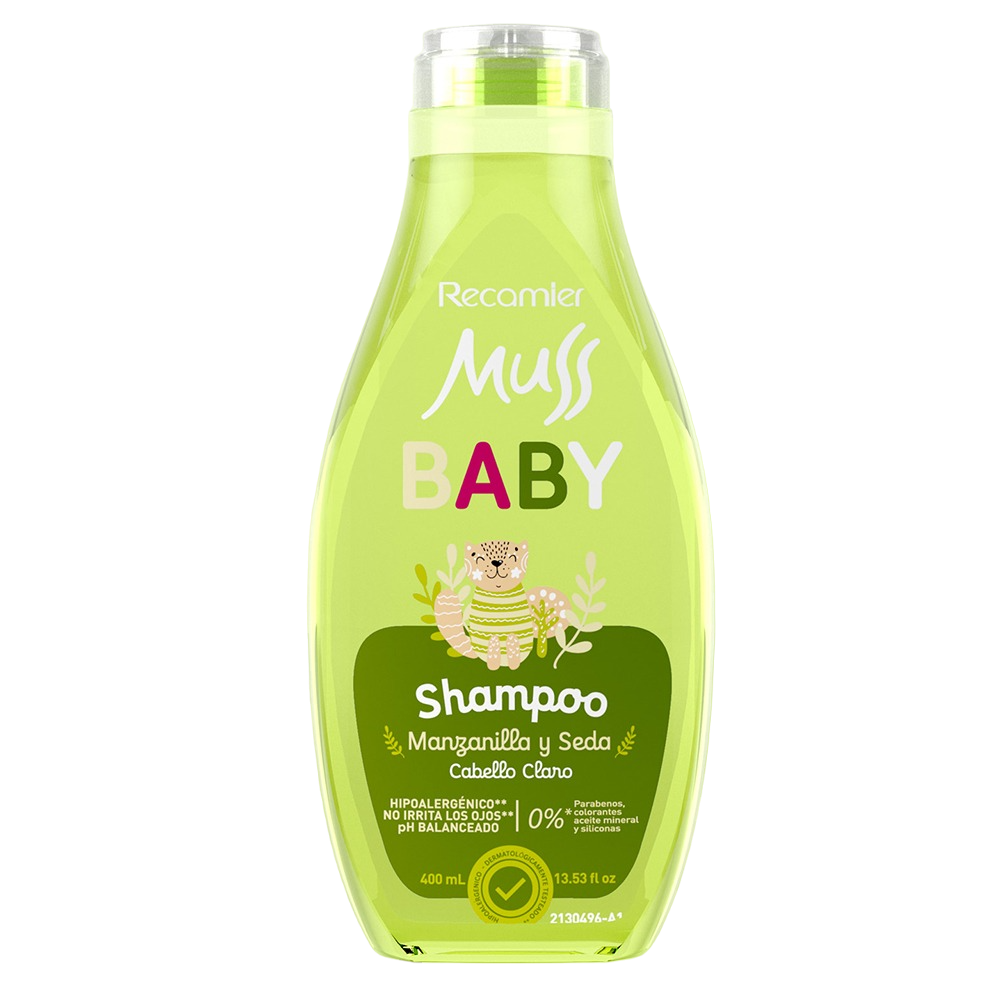 Shampoo Muss Baby Manzanilla y Seda Cabelllo Claro 400ml