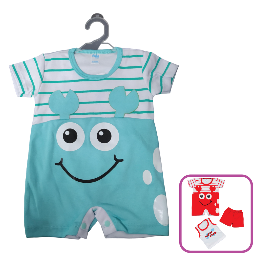 R0160 Conjunto Cangrejo x3 Piezas Turquesa