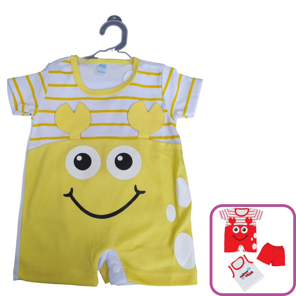 R0160 Conjunto Cangrejo x3 Piezas Amarillo
