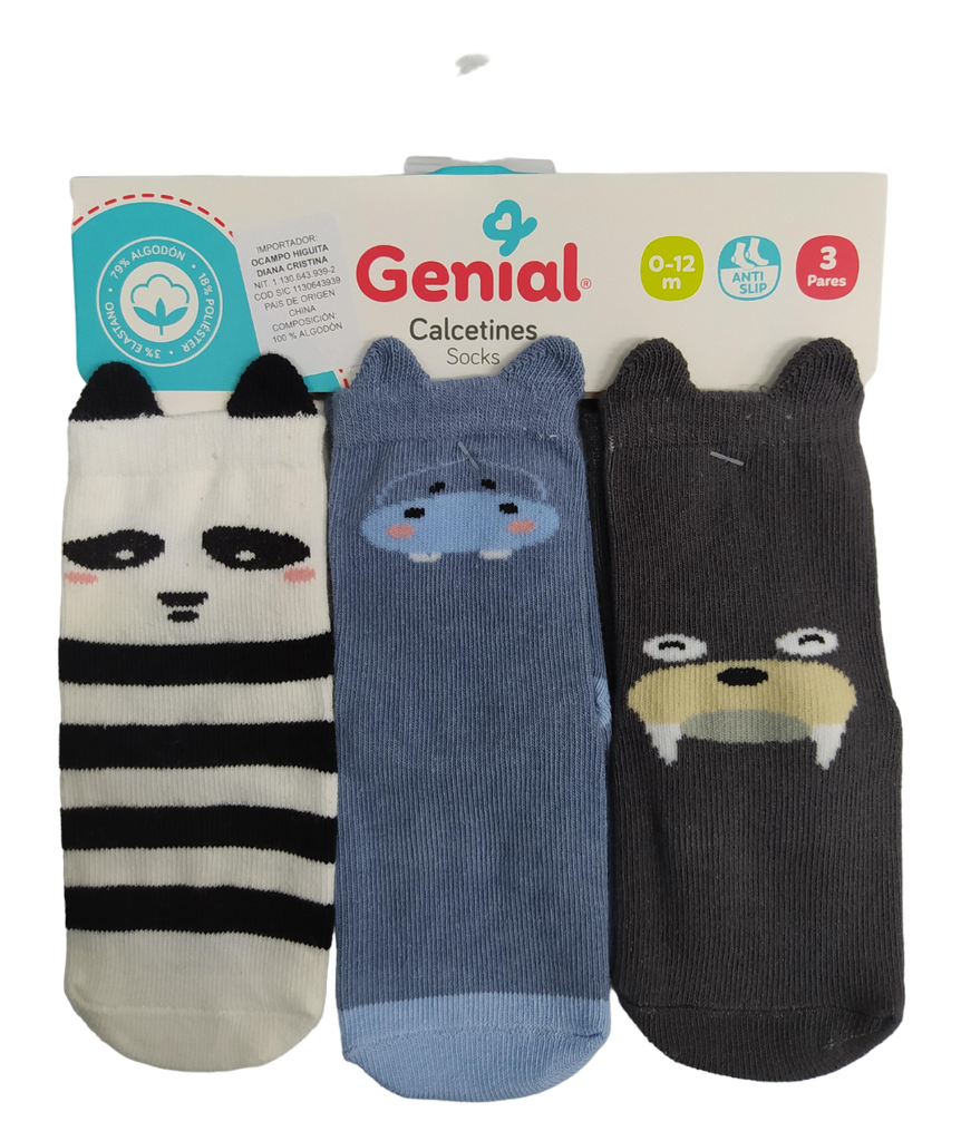 [2269] ACC Medias x3und. 0-12 Meses GNSK05NS Niño