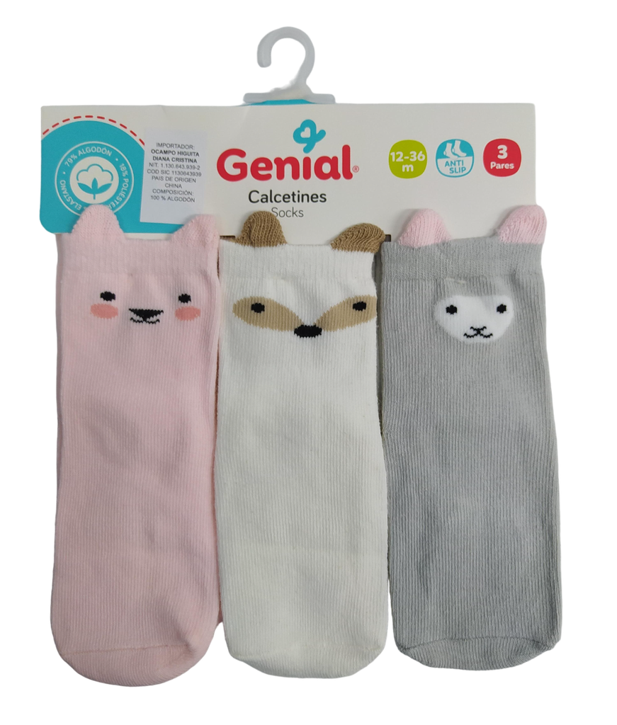 ACC Medias x3und. 12-36 Meses GNSK05NS Niña
