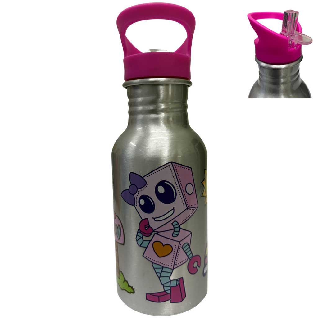 [2358] ACC Botella De Agua En Aluminio 17onz 04B33539 Robot Rosado