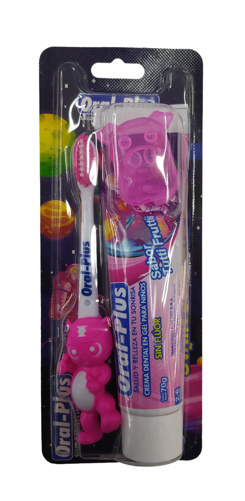 [2550] ACC Cepillo Gold Kids Fucsia + Crema SIN Fluor 70g 2-6 años- Oral Plus