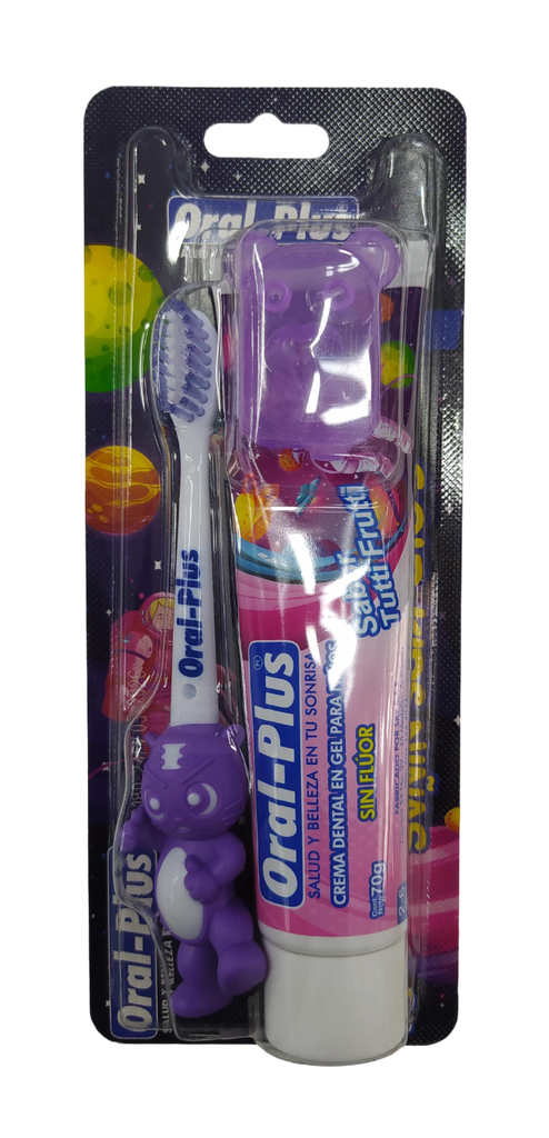 ACC Cepillo Gold Kids Morado + Crema SIN Fluor 70g 2-6 años- Oral Plus