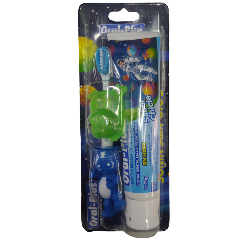 ACC Cepillo Gold Kids Azul + Crema SIN Fluor 70g 2-6 años- Oral Plus