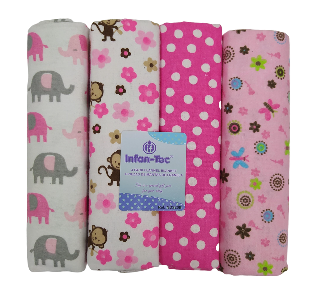 ACC Manta De Franela ND2208 Diseños Surtidos Niña x4 Und 75x75cm