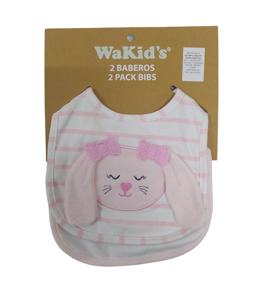 ACC Babero 77249 Conejo Rosado x2 Unidades