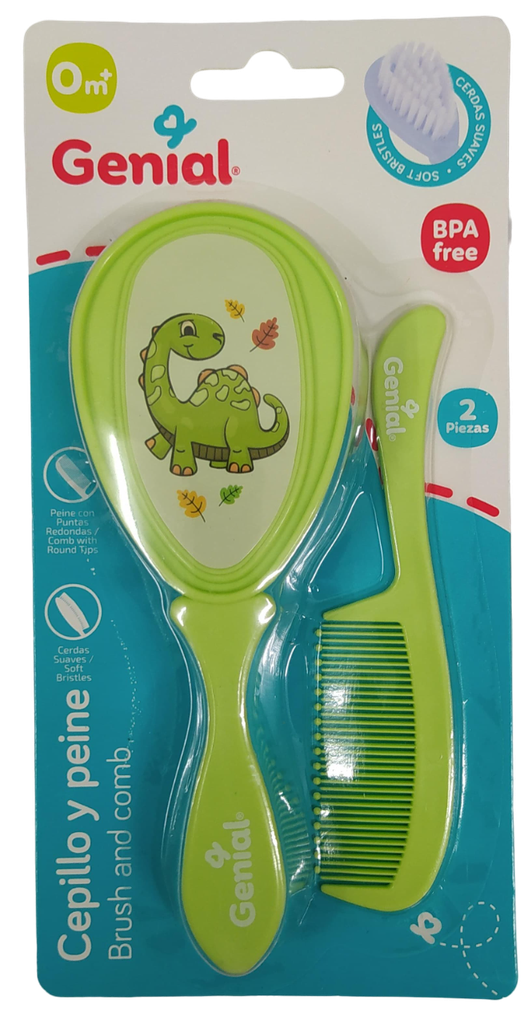ACC Cepillo Peine GNSK01 Verde Dinosaurio