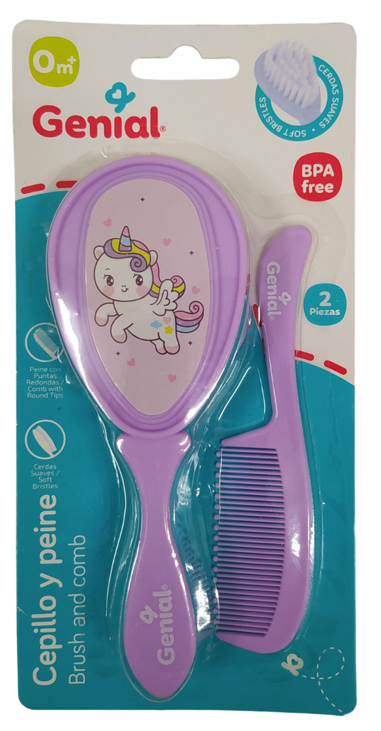 ACC Cepillo Peine GNSK01 Morado Unicornio