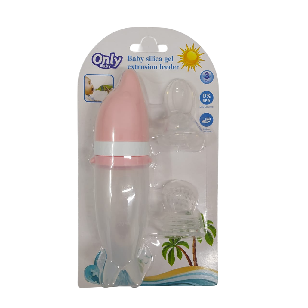 ACC Dispensador de Fruta de Silicona Gel Y Cuchara TZ222 Rosado