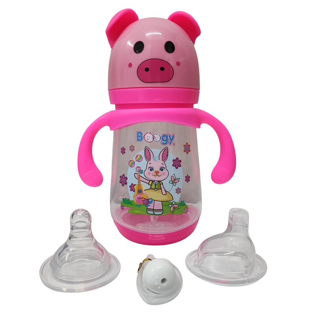 ACC Tetero 10onz 21961 con valvula anticolico Rosado/Fucsia Cerdito