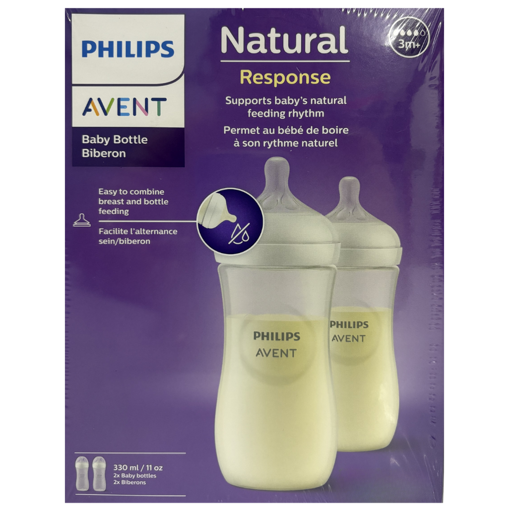 ACC Tetero Avent Natural SCY906-02 11onz 3m+ x2 Unid Transparente Flujo #4