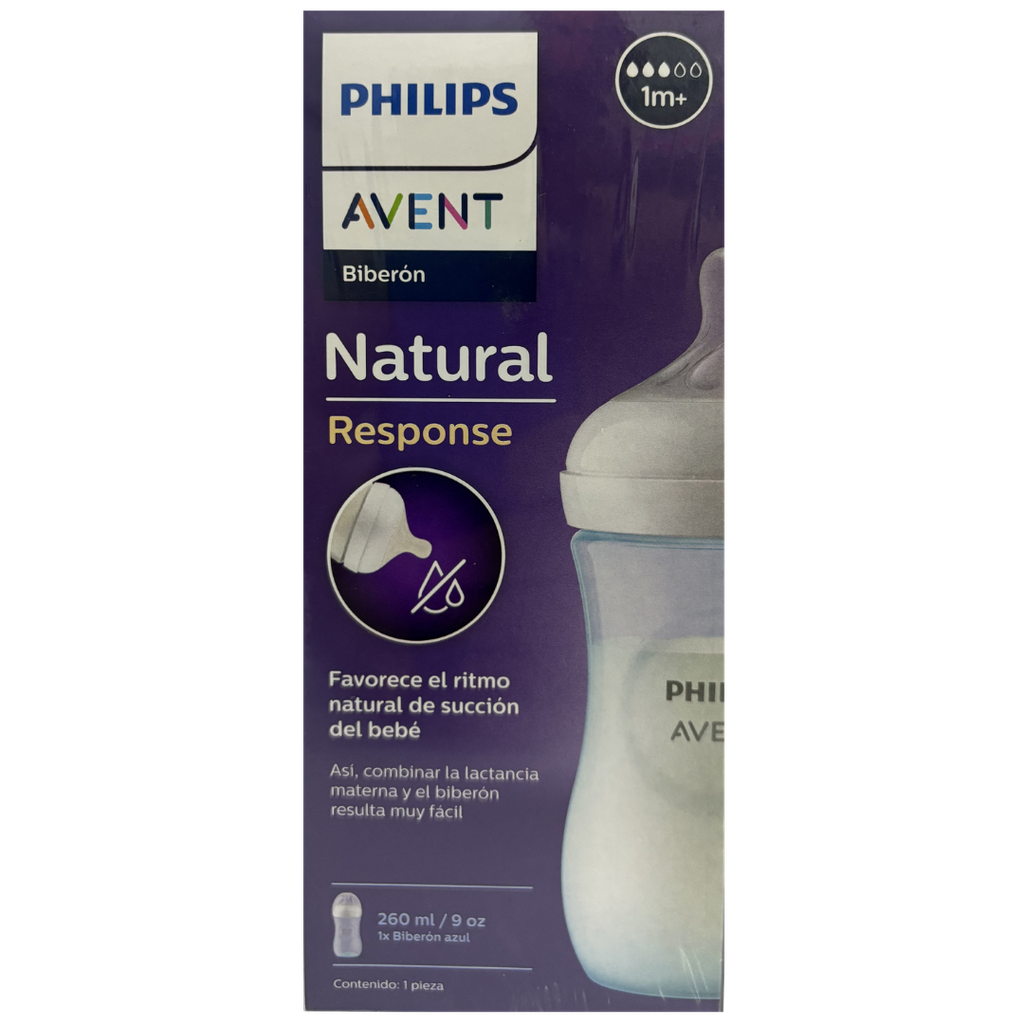 ACC Tetero Avent Natural SCY903-21 9onz 1m+ Azul Flujo #3