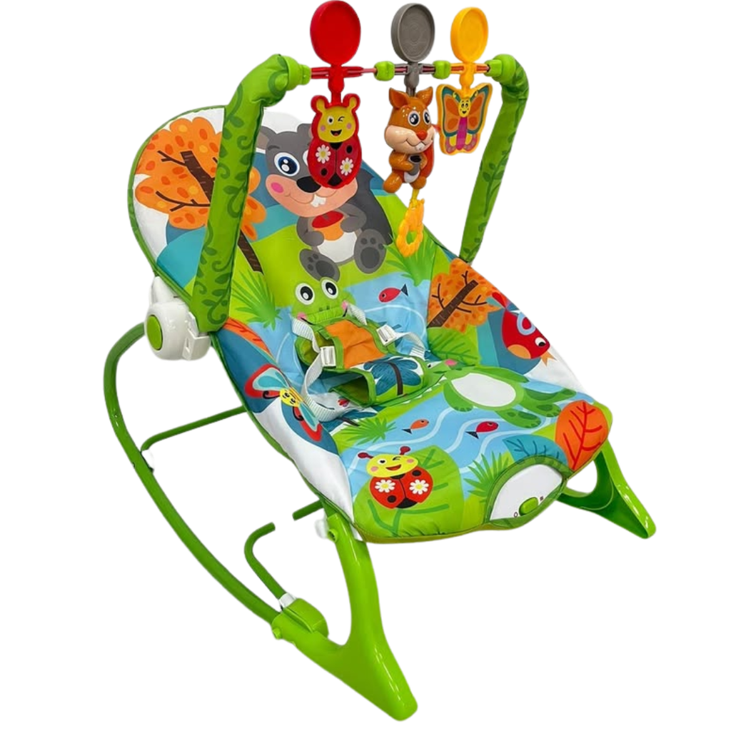 ACC Silla Mecedora Vibradora Musical Verde 68146 Castor