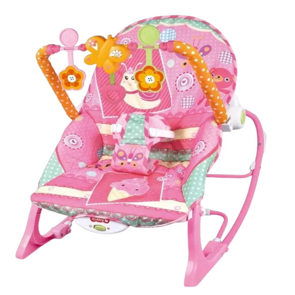 ACC Silla Mecedora Vibradora Musical Mariposa 68113 Rosado