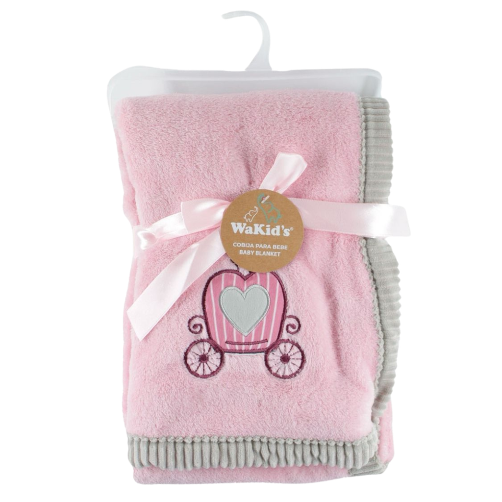 ACC Cobija 75*100cm Rosado y gris Corazón 77573