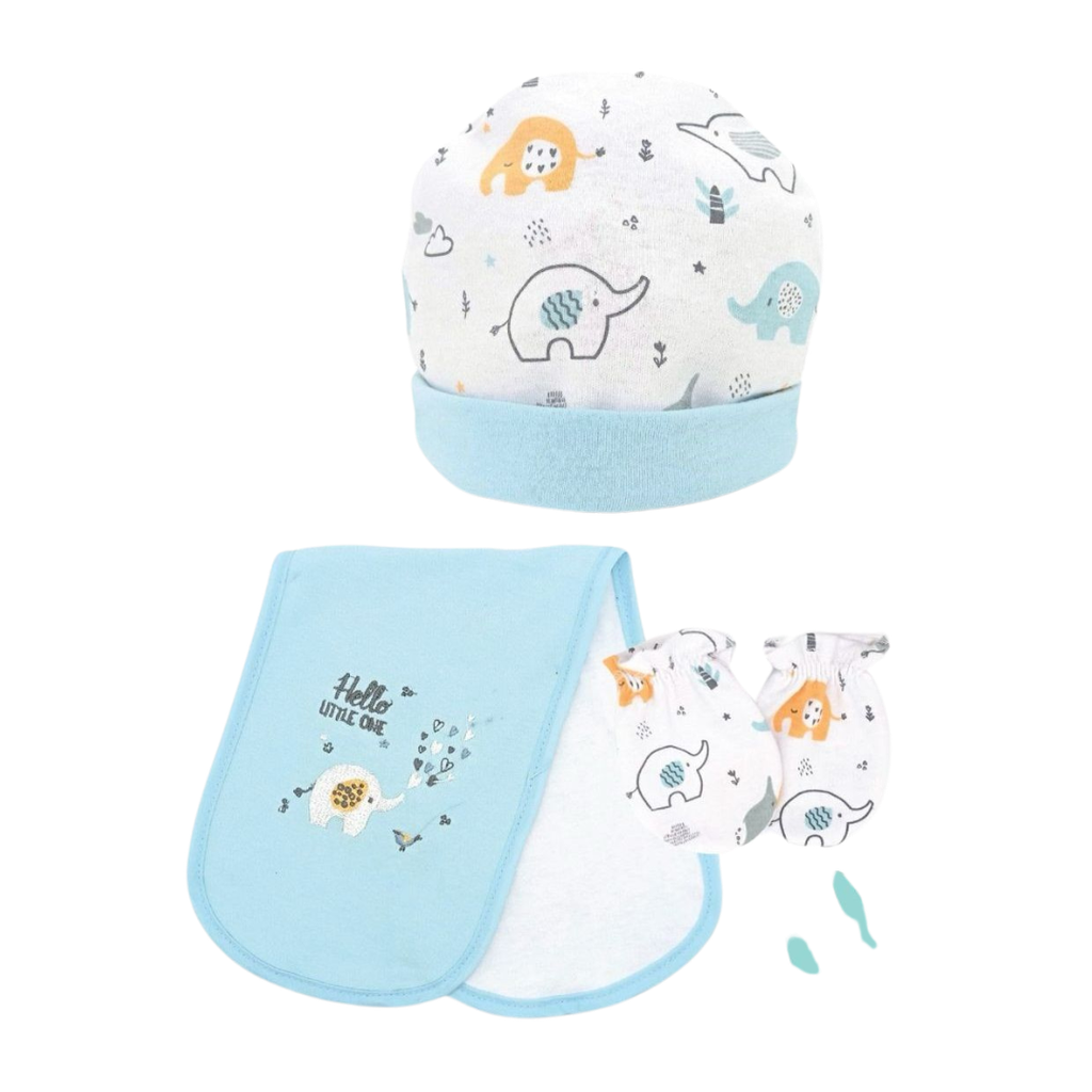 ACC Set 3 Piezas Gorro + Babero + Manoplas Azul  77081