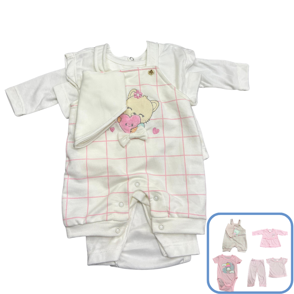 R12164 Primer Dia Gatita x6 Piezas Blanco Talla:Unica