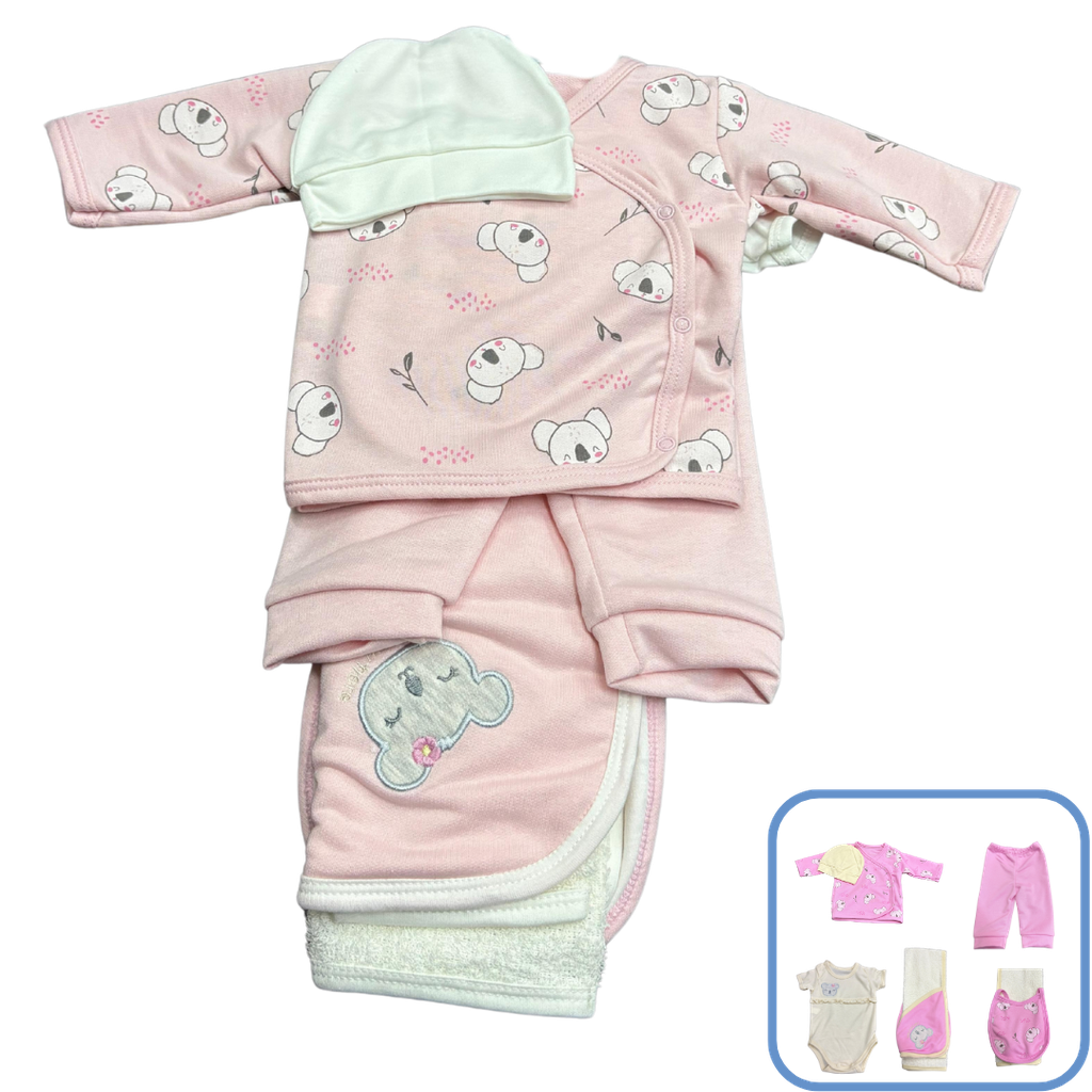 R12177 Primer Dia Koala x6 Piezas Rosado Talla:Unica