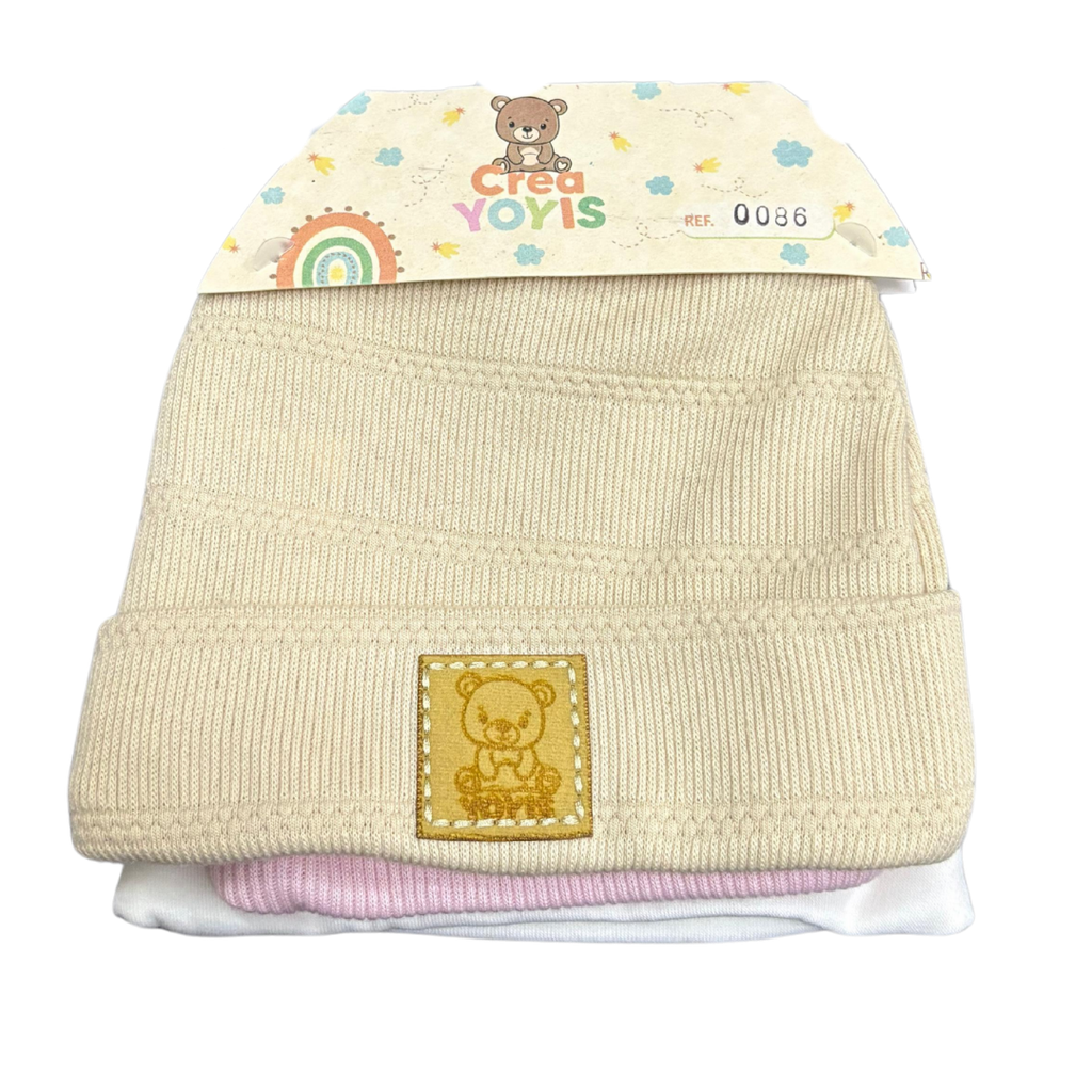 R0086 Gorro Niña x3 Piezas Colores Surtido Talla:Unica