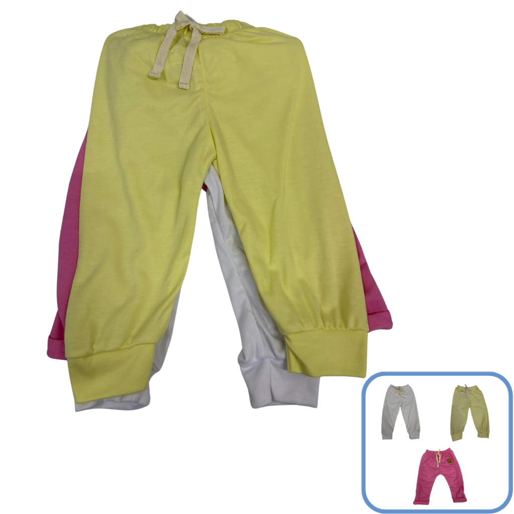 R0083 Pantalones Niña x3 Colores Surtido Talla 9-12