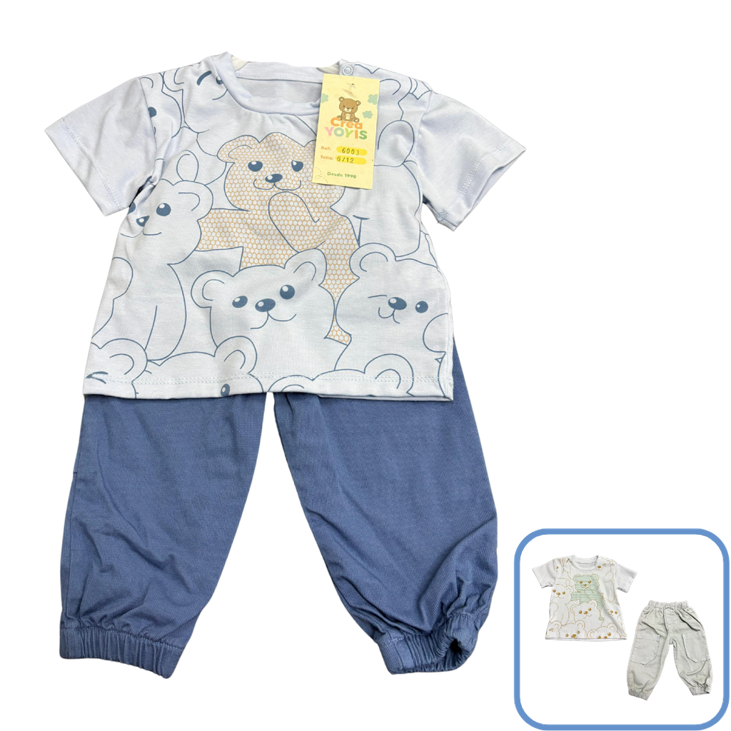 R6003 Conjunto Osuna x2 Piezas Azul Talla: 18-24