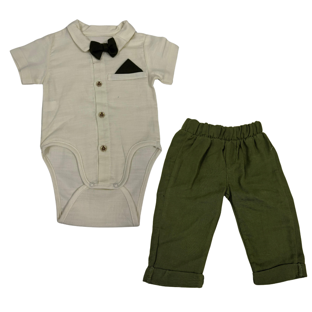 R7514 Conjunto Smoking x3 Piezas Verde Talla: 12