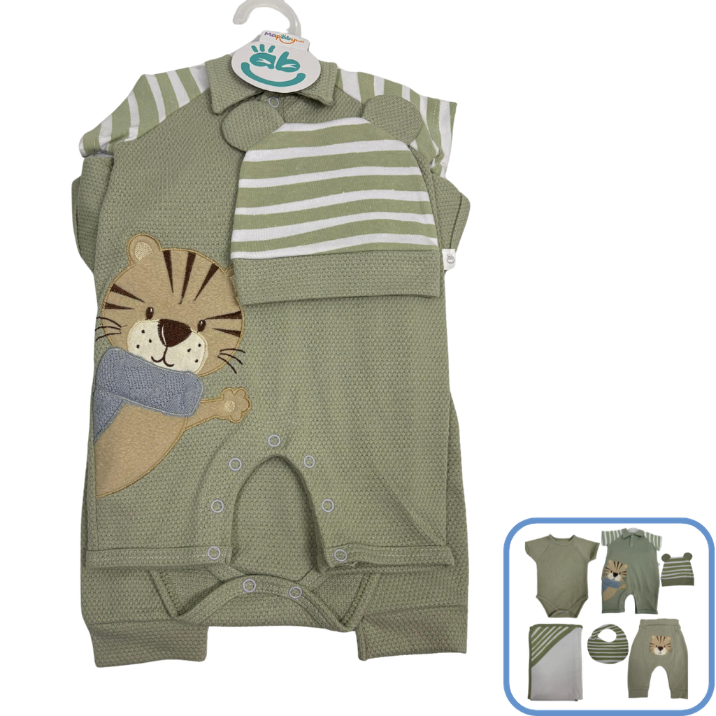 R7056 Primer Día Niño Tigre (Línea Premium) Verde Talla:Única