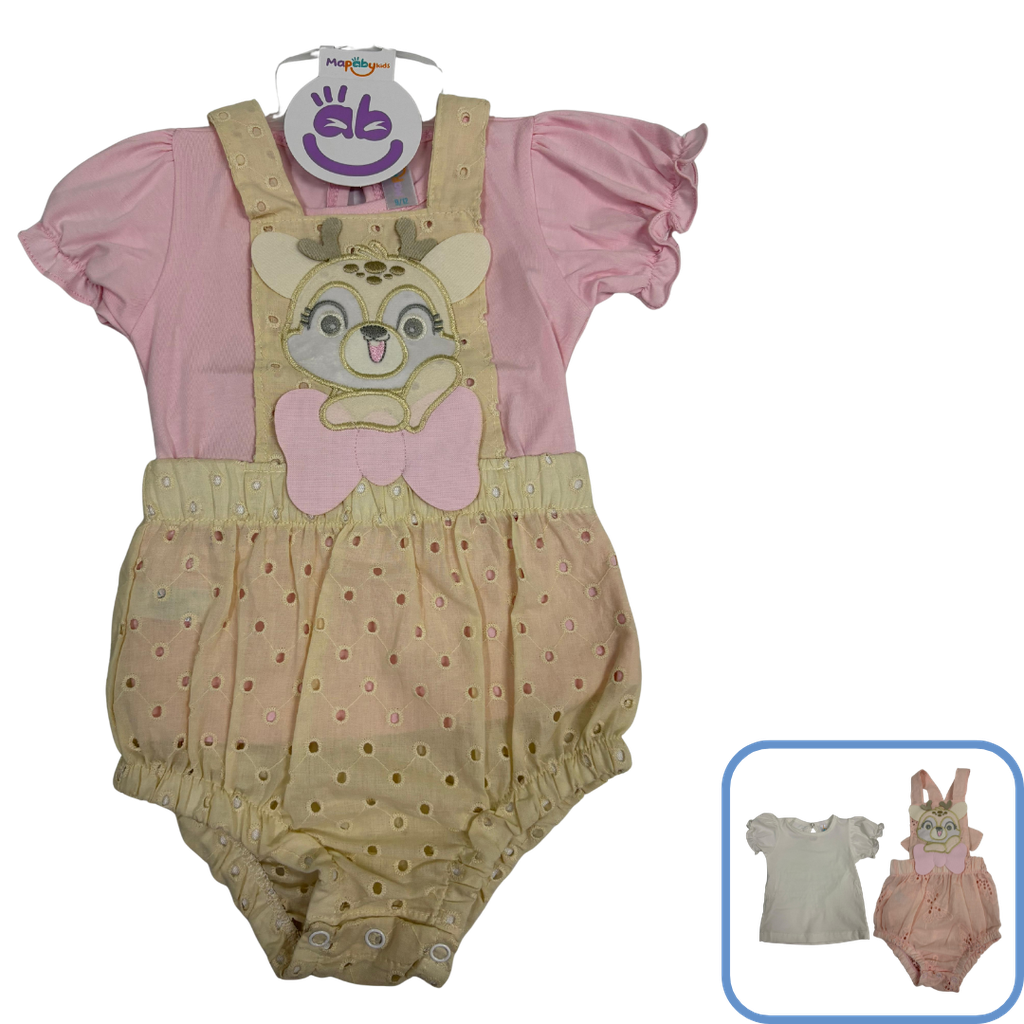 R7079 Asoleador Ojalillo Corbata Beige-Rosado Talla:9-12
