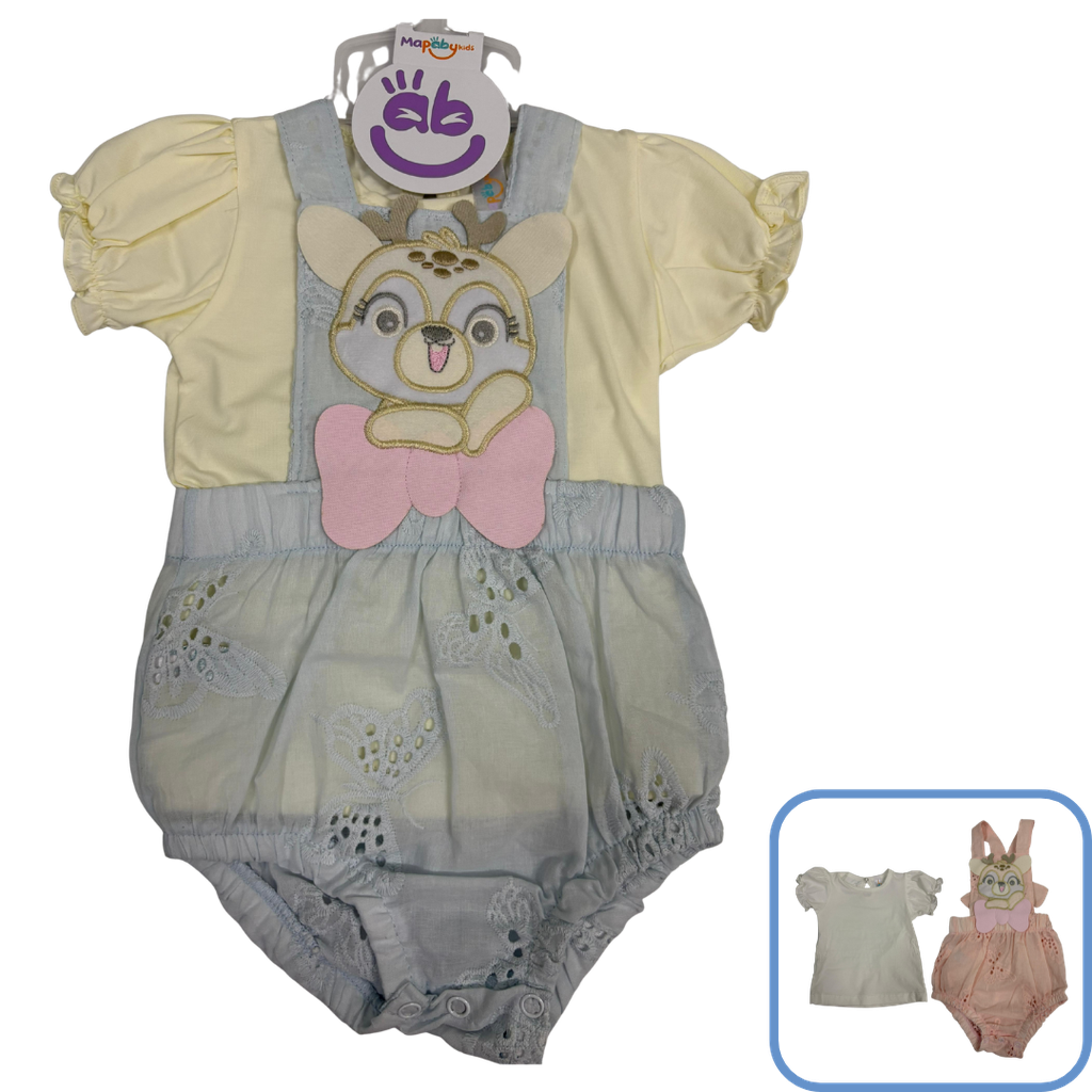R7079 Asoleador Ojalillo Corbata Azul-Crema Talla:12-18