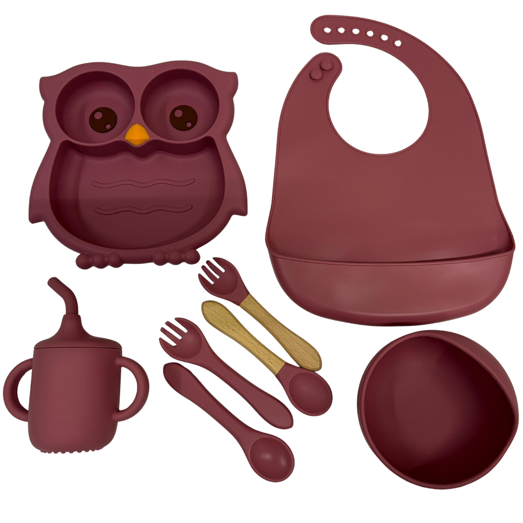 ACC Kit Vajilla de Silicona YST280 Buho Morado Vino