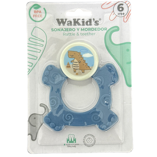 [3906] ACC Sonajero con Mordedor 6m+ A77766 Dinosaurio Azul