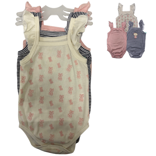 [4166] R4443 Set de Body Estampado x3 Mico Azul-Salmon-Beige Talla: 9