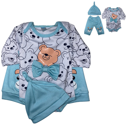 [4180] R-ecu Conjunto Malla Oso Azul Claro Talla: Unica Niño
