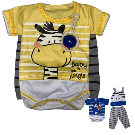 [4182] R-ecu Conjunto Malla Cebra Amarillo/Gris Talla: Unica Niño