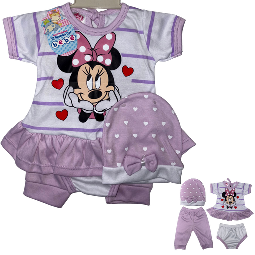 [4190] R-ecu Conjunto Malla Minnie Lila Talla: Unica Niña