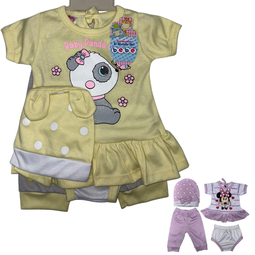 [4193] R-ecu Conjunto Malla Oso Amarillo Talla: Unica Niña